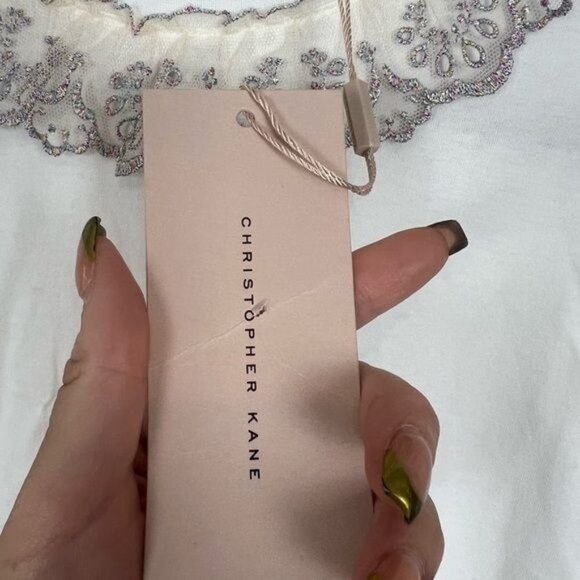 NWT CHRISTOPHER KANE Ruffle Trim Tee Shirt Size Small - Picture 8 of 11